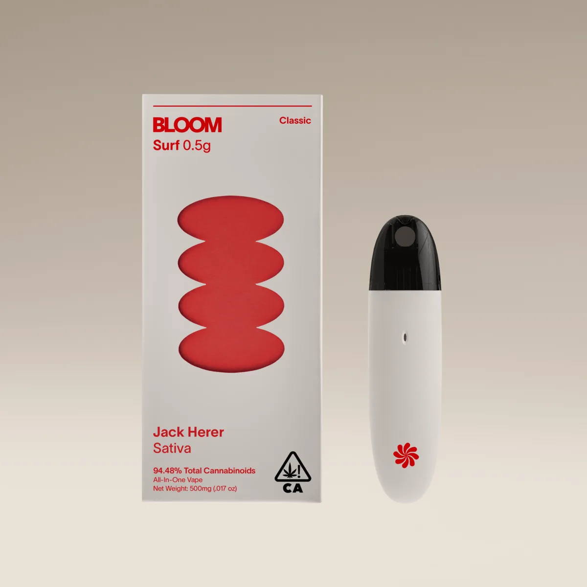 Canetinha THC Bloom Classic Surf AIO 500mg Jack Herer