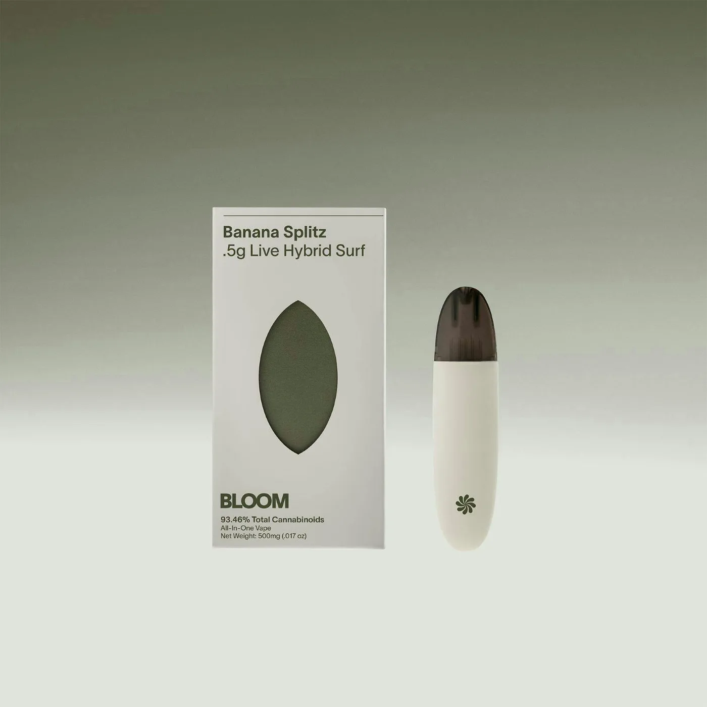 Caneta THC descartável Bloom Live AIO 500mg Banana Splitz