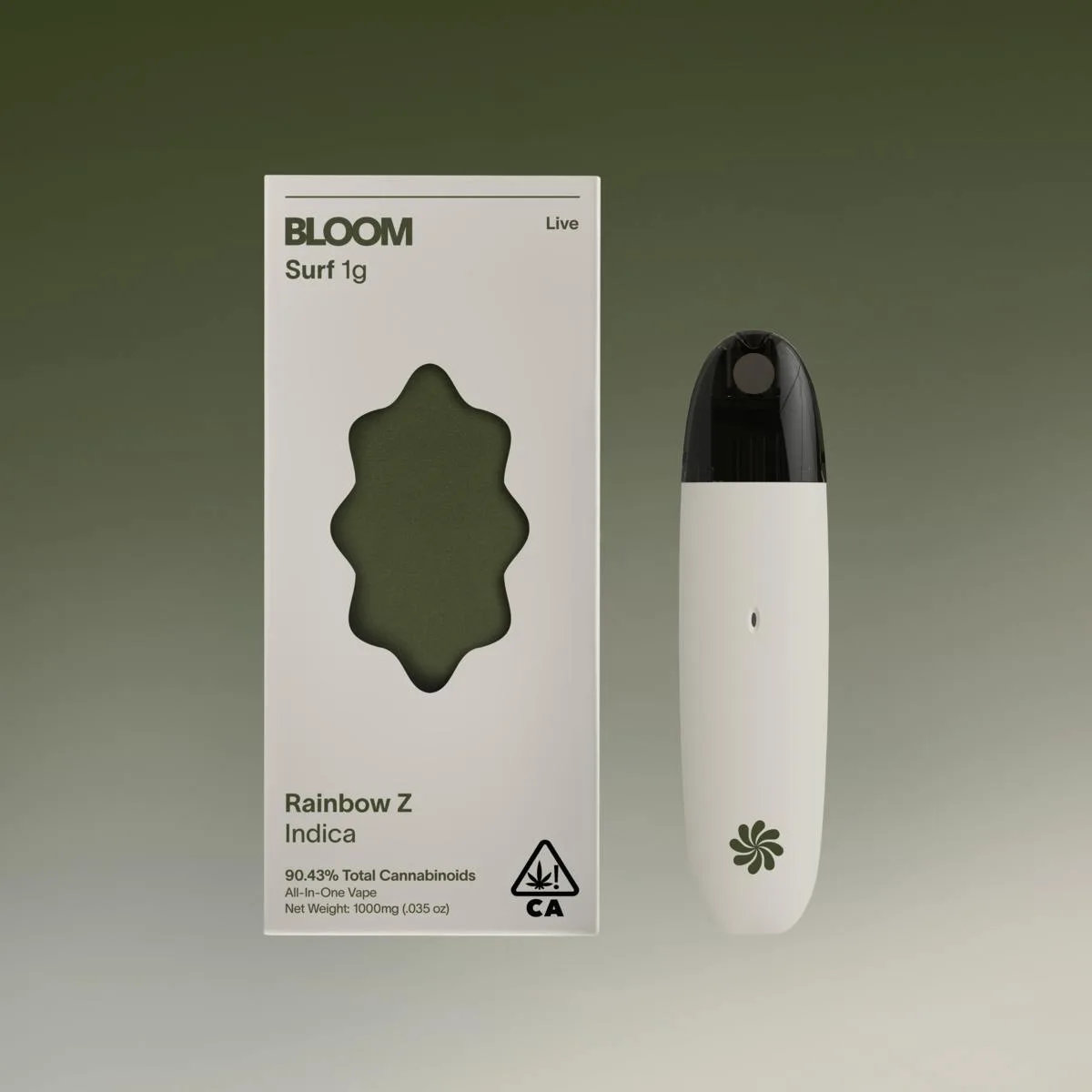 Caneta THC descartável Bloom Live Surf AIO 1000mg Rainbow Z