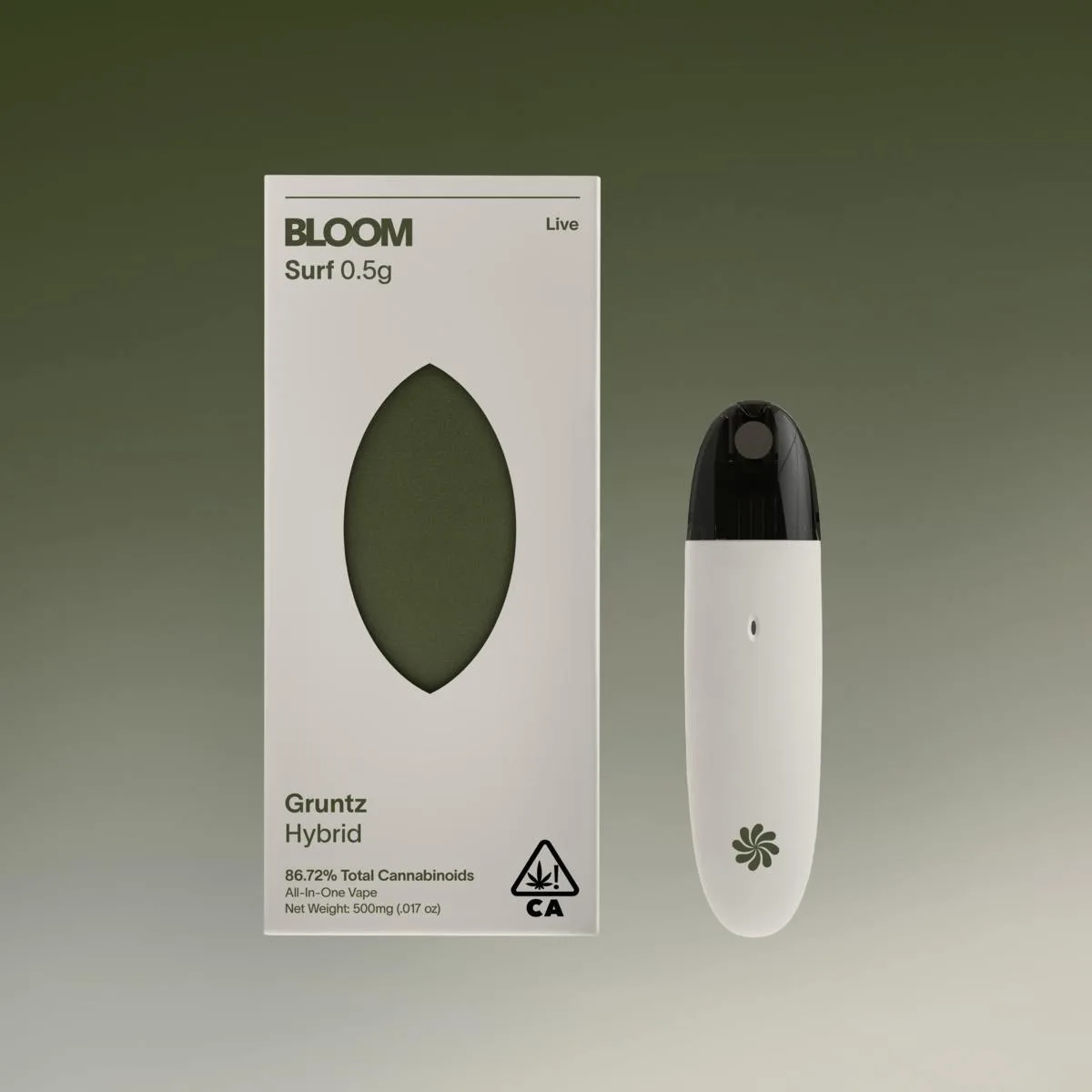 Canetinha de THC Bloom Live Surf AIO 500mg Gruntz