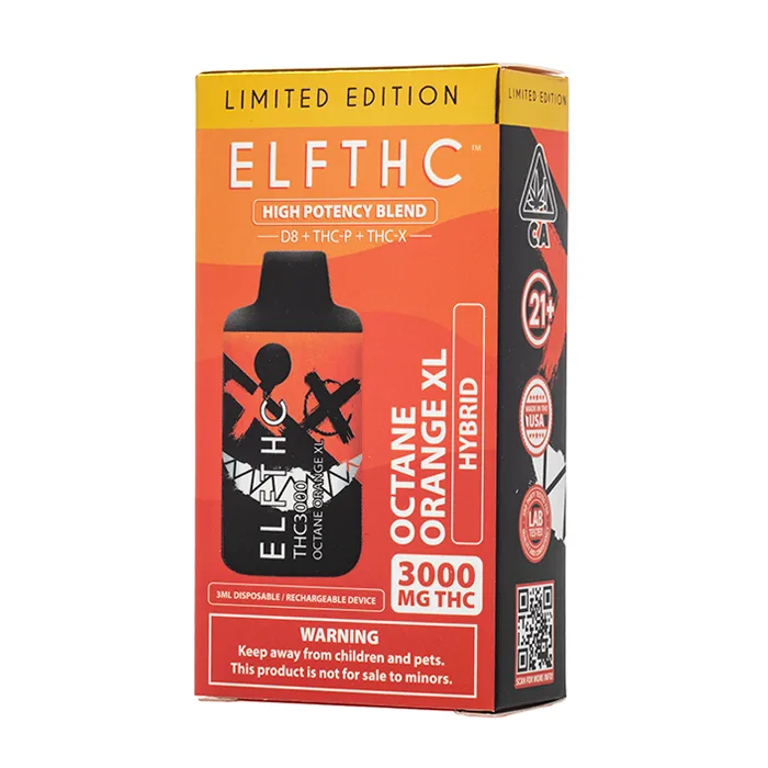 Caneta THC ELF THC THC3000 3G Octane Orange XL