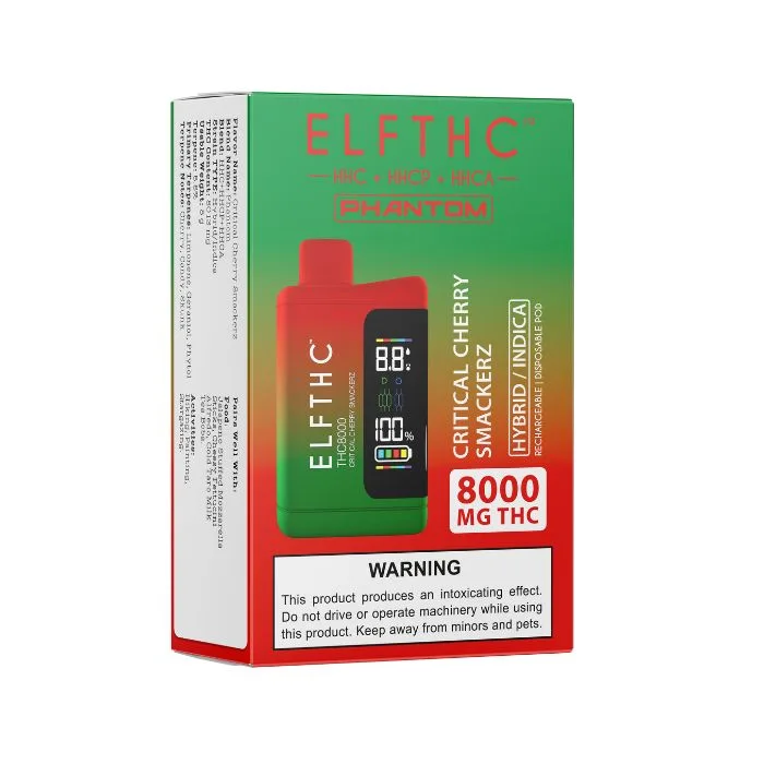Pod THC alta capacidade ELF THC THC8000 8G Critical Cherry Smackerz