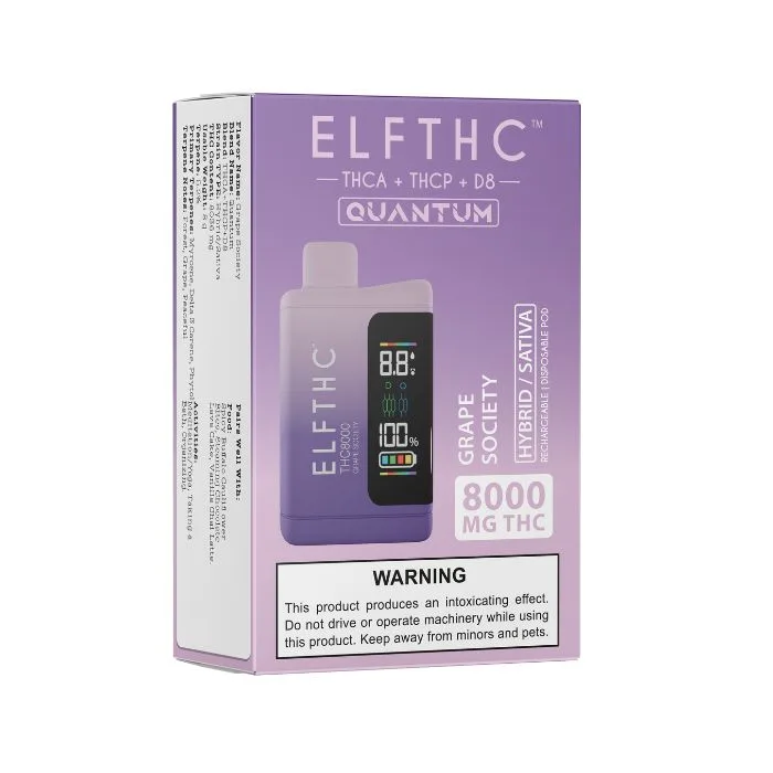Pod de THC ELF THC THC8000 8G Grape Society