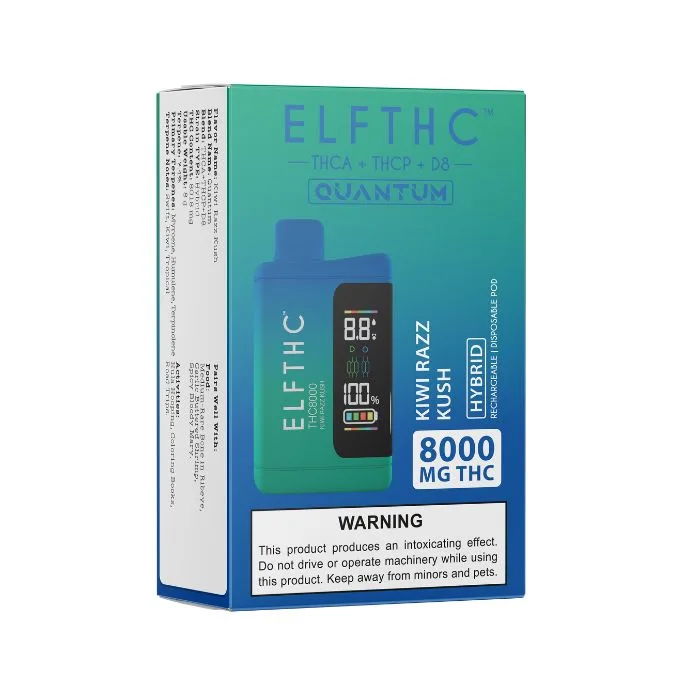 Pod THC alta capacidade ELF THC THC8000 8G Kiwi Razz Rush