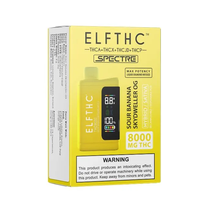Pod THC descartável ELF THC THC8000 8G Sour Banana Skydweller OG