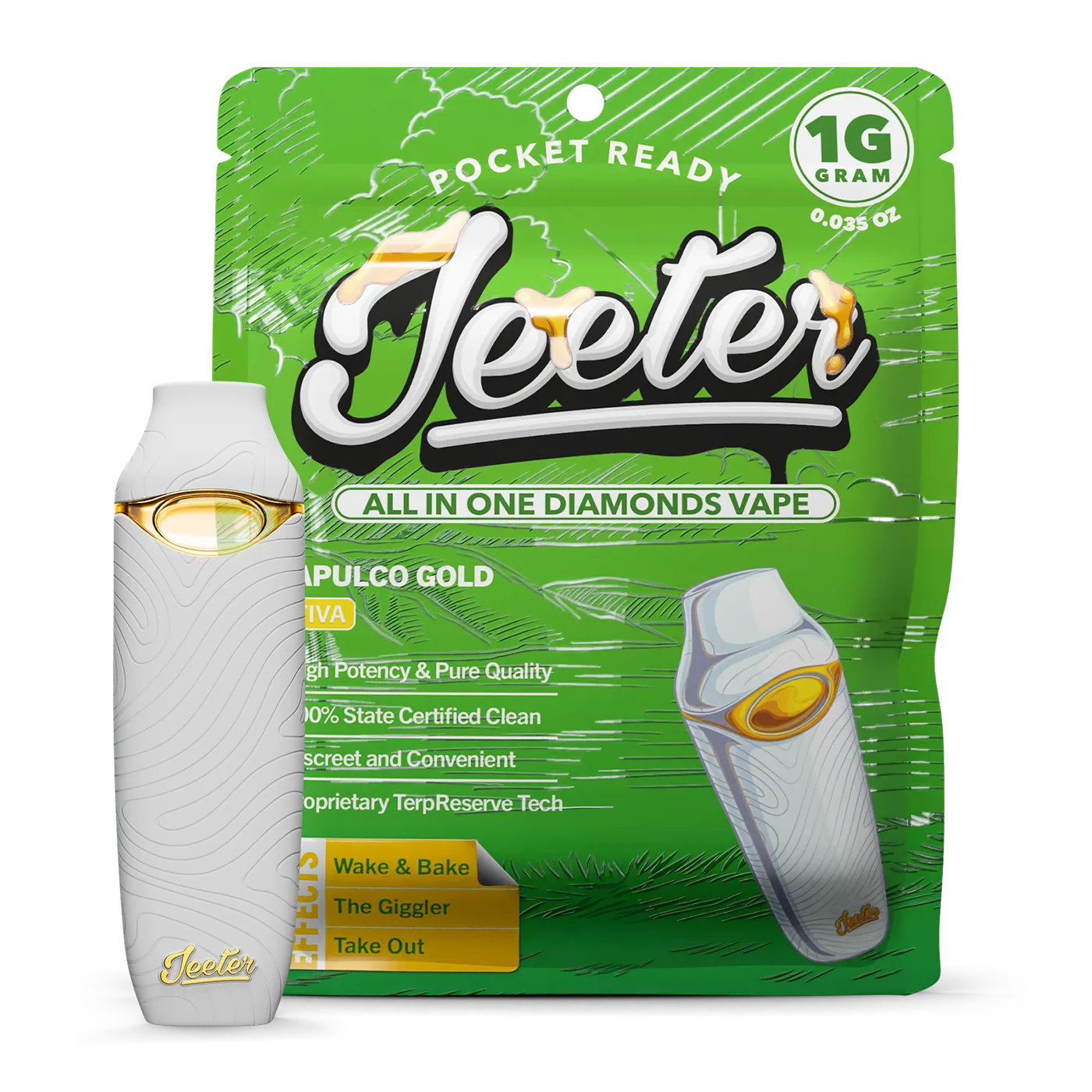 Canetinha THC Jeeter Juice Acapulco Gold 1g Sativa