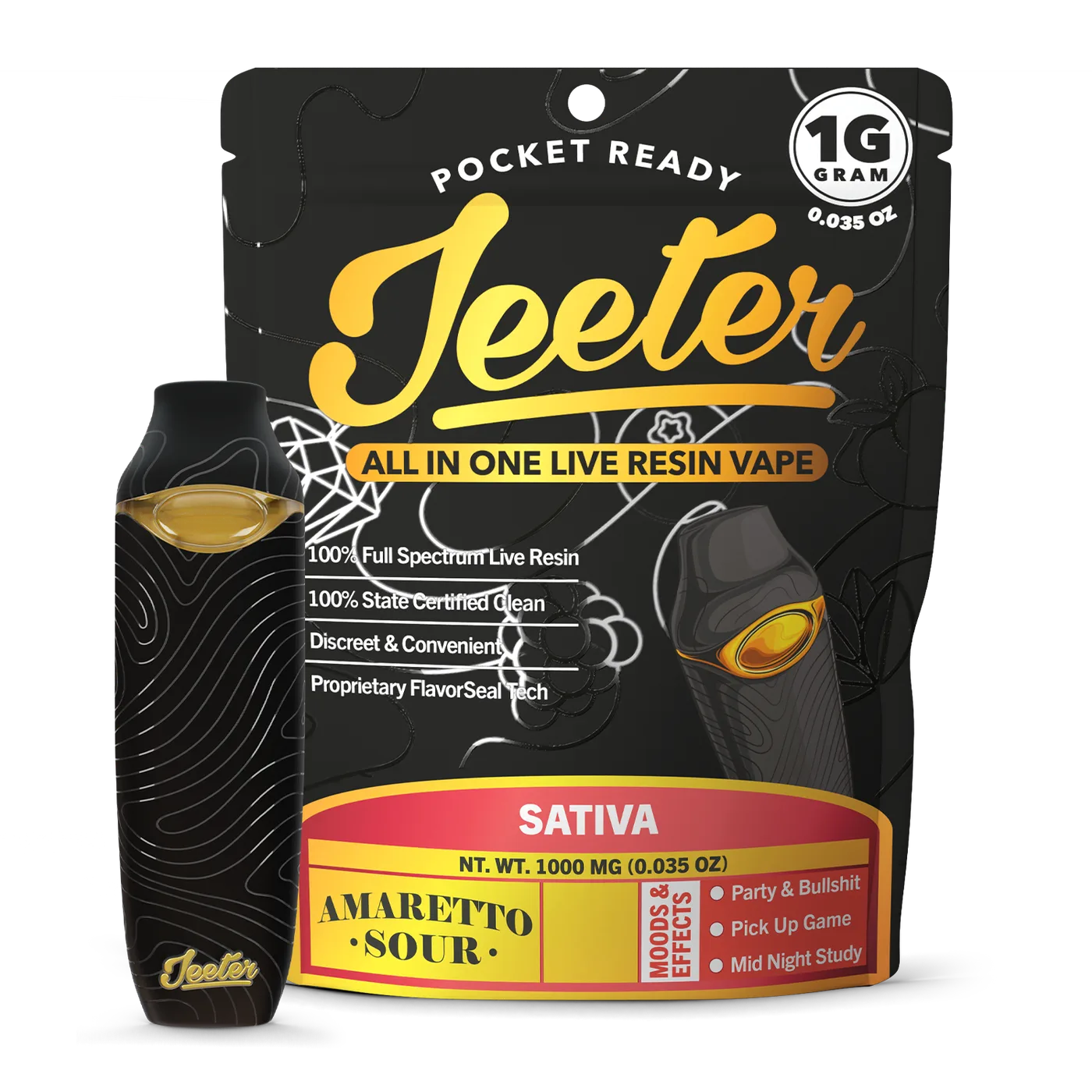 Canetinha de THC Jeeter Juice Amareto Sour 1g Sativa