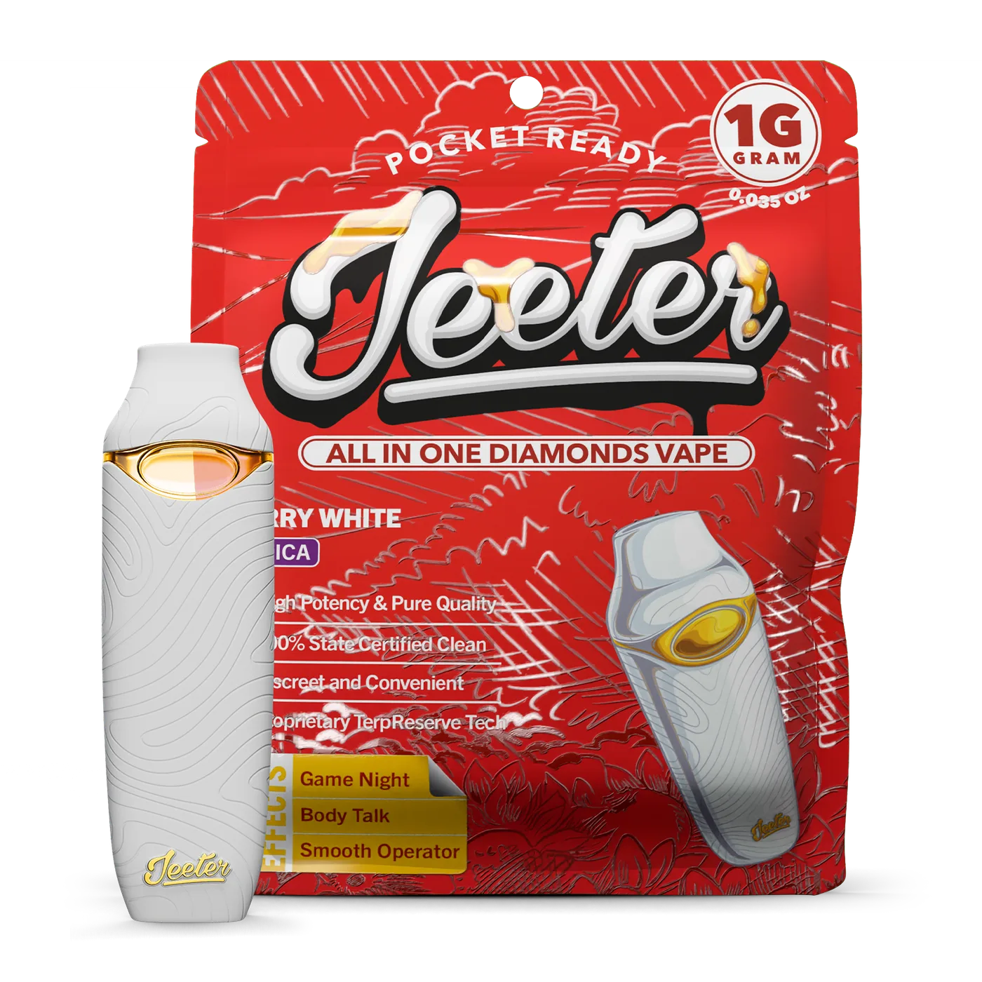 Caneta THC descartável Jeeter Juice Berry White 1g Indica