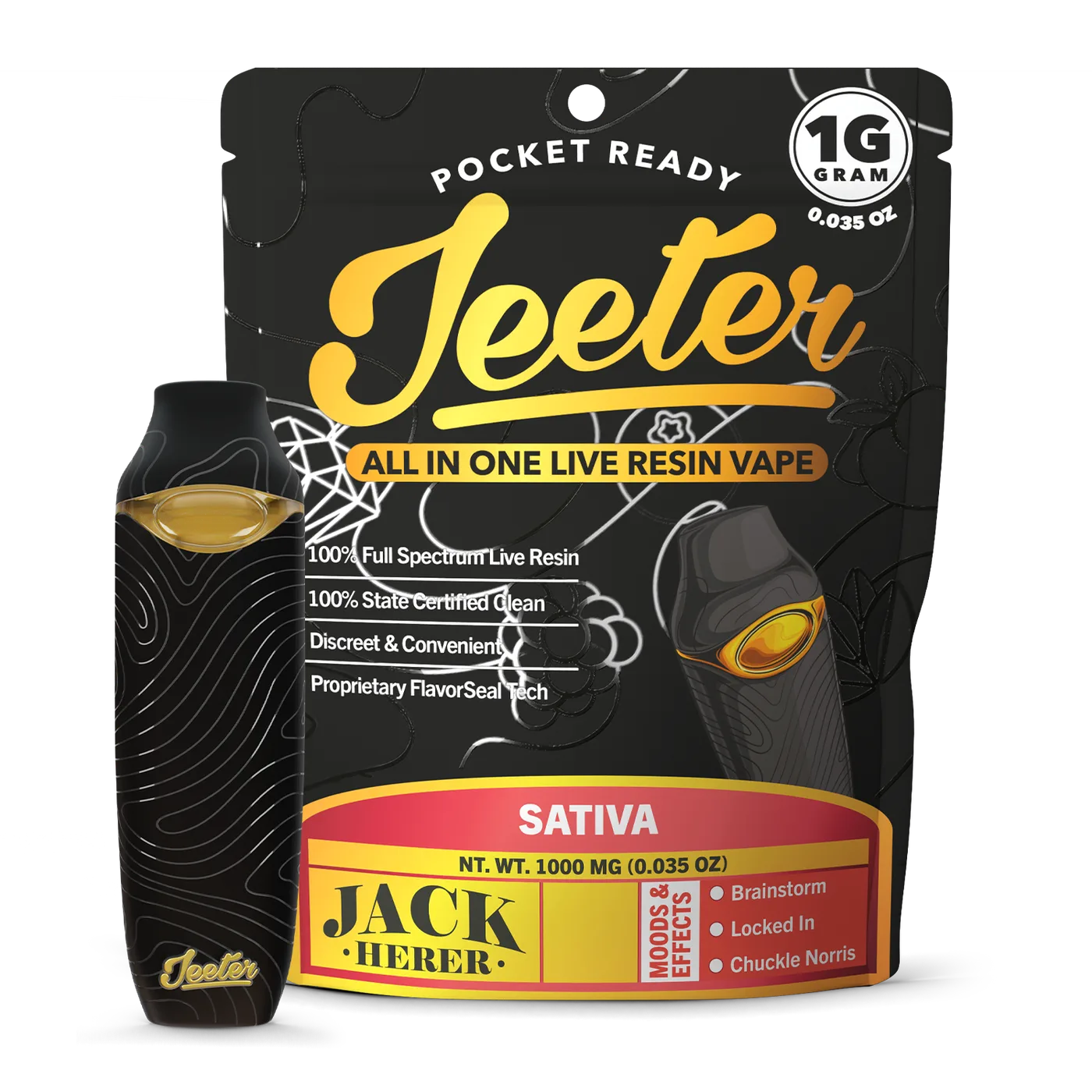 Canetinha de THC Jeeter Juice Jack Herer 1g Sativa