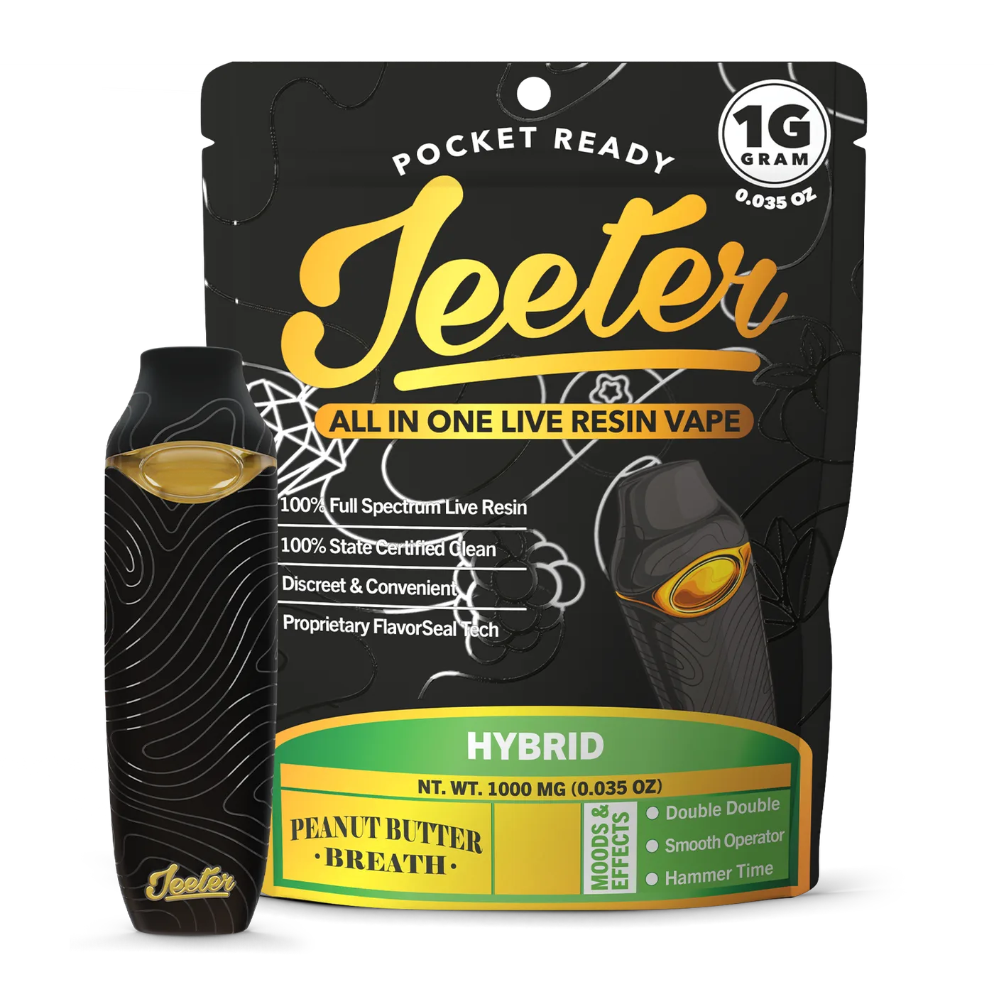 Caneta THC descartável Jeeter Juice Peanut Butter Breath 1g Híbrida