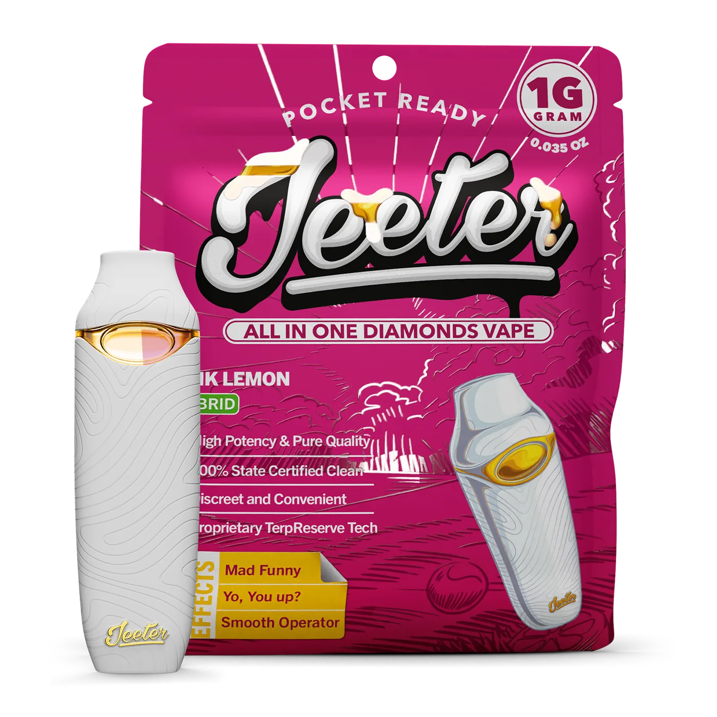 Caneta THC descartável Jeeter Juice Pink Lemon 1g Híbrida