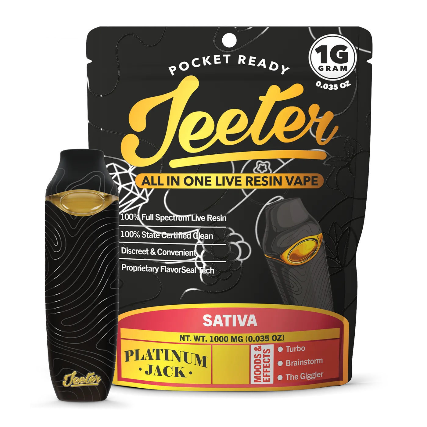 Canetinha THC Jeeter Juice Platinum Jack 1g Sativa