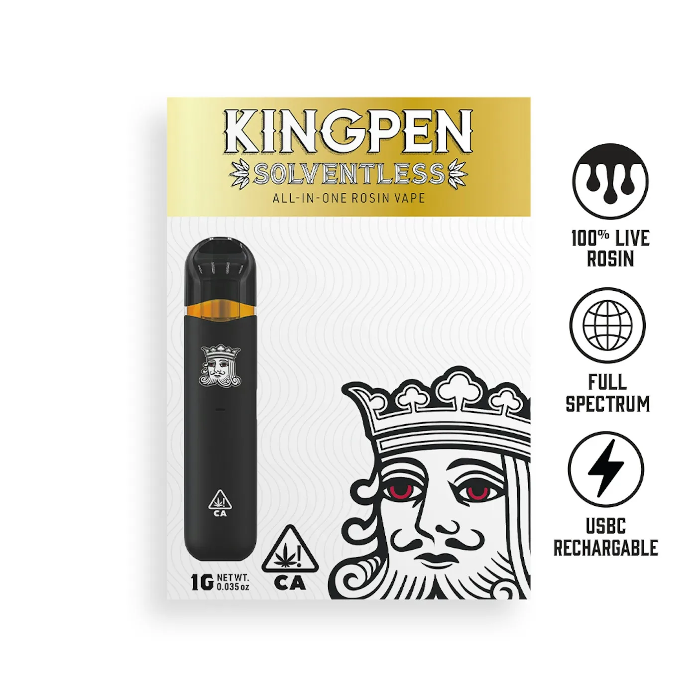 Caneta THC descartável King Pen Alien OG Rosin 1g