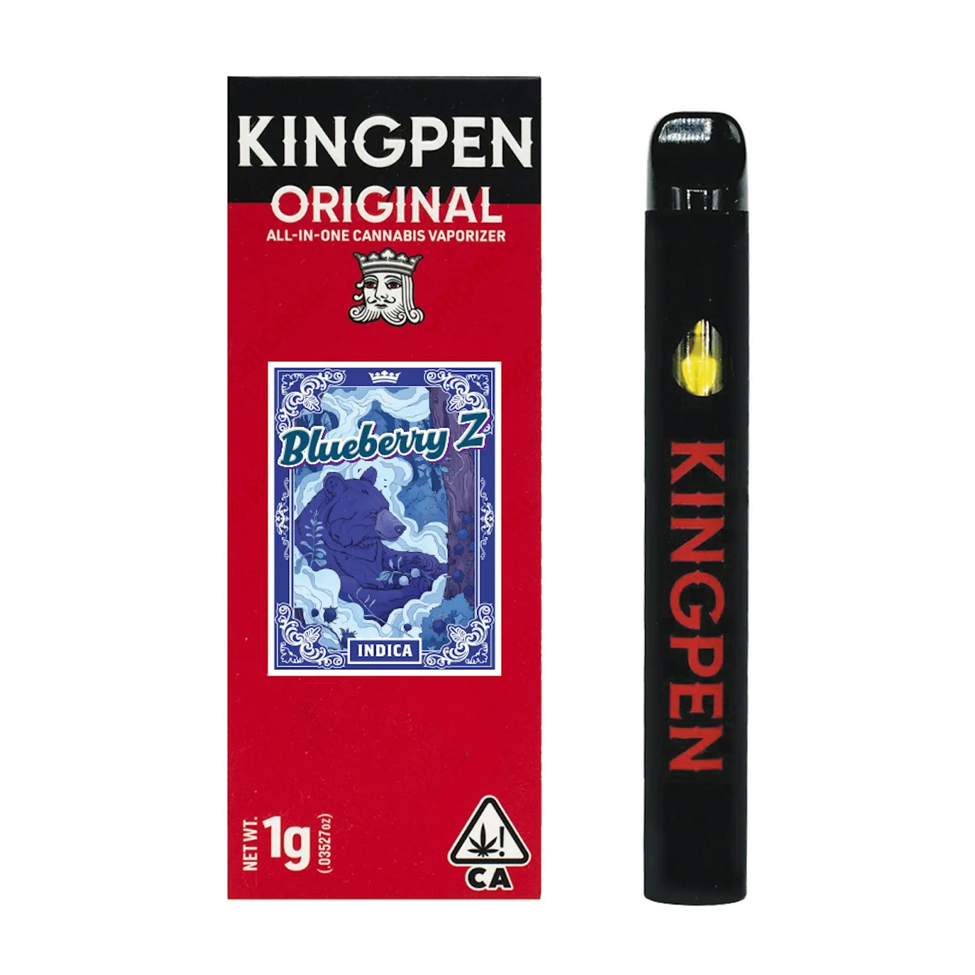 Caneta THC descartável King Pen Blueberry Z 1g