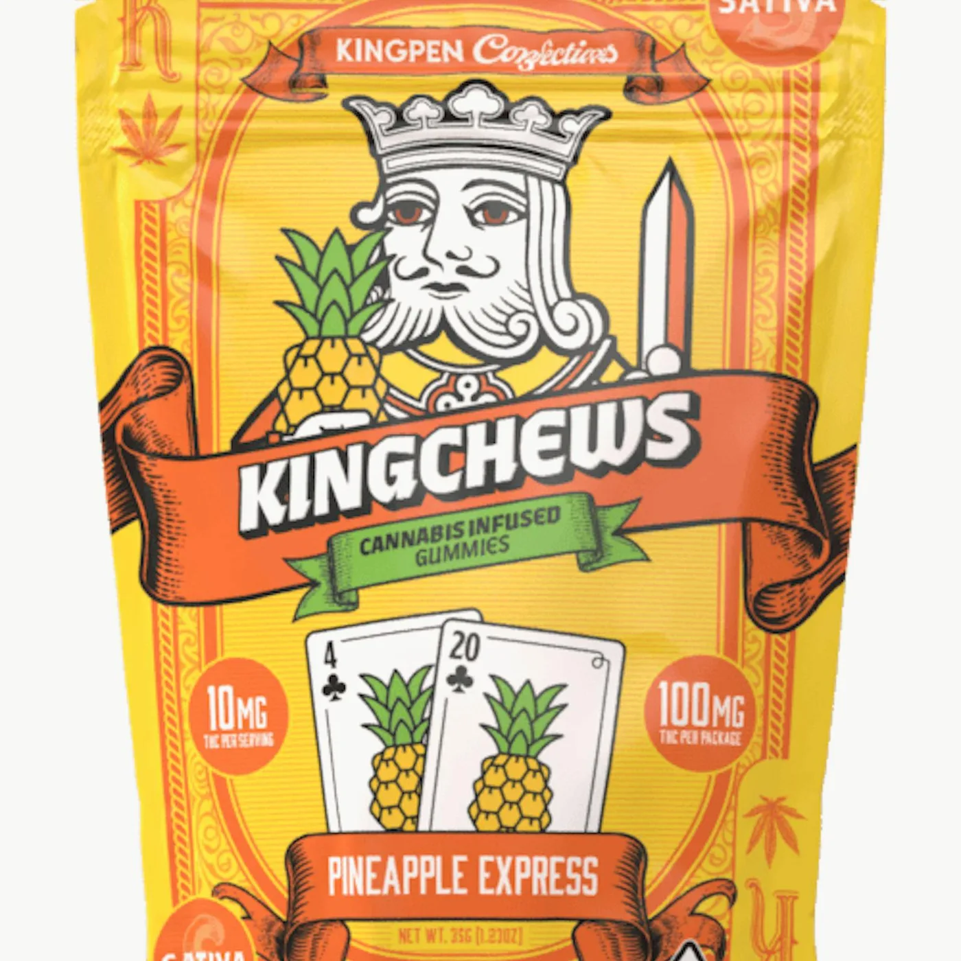 Goma de THC King Pen Kingchew Pineapple Express 100mg 10ct 10mg/ea