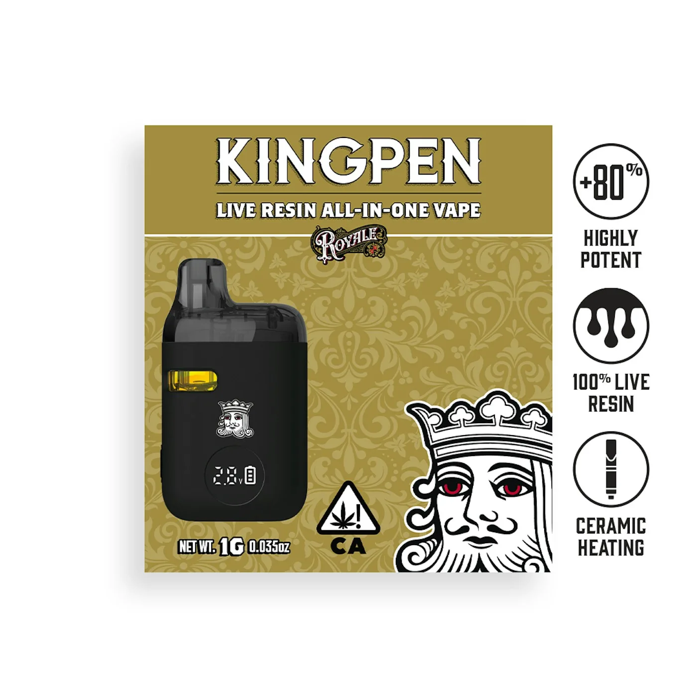 Caneta THC descartável King Pen Royale Goji Berry RNTZ Live Resin 1g