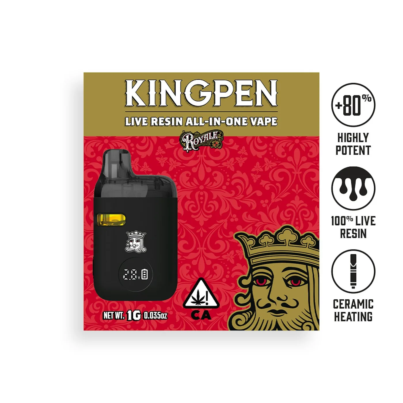 Canetinha de THC King Pen Royale Pixie Dust Live Resin 1g
