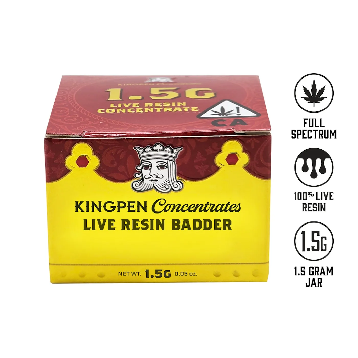Crumble THC para dab King Pen White Rhino Live Resin Badder 1.5g